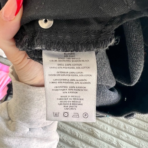 RE/DONE Black Denim Cutoff Shorts | Like New Condition | 26 - Picture 6 of 7